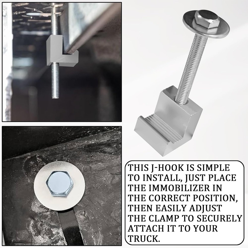 4PCS Truck Tool Box Mounting Kit, J Hook Crossover Boxes Silver