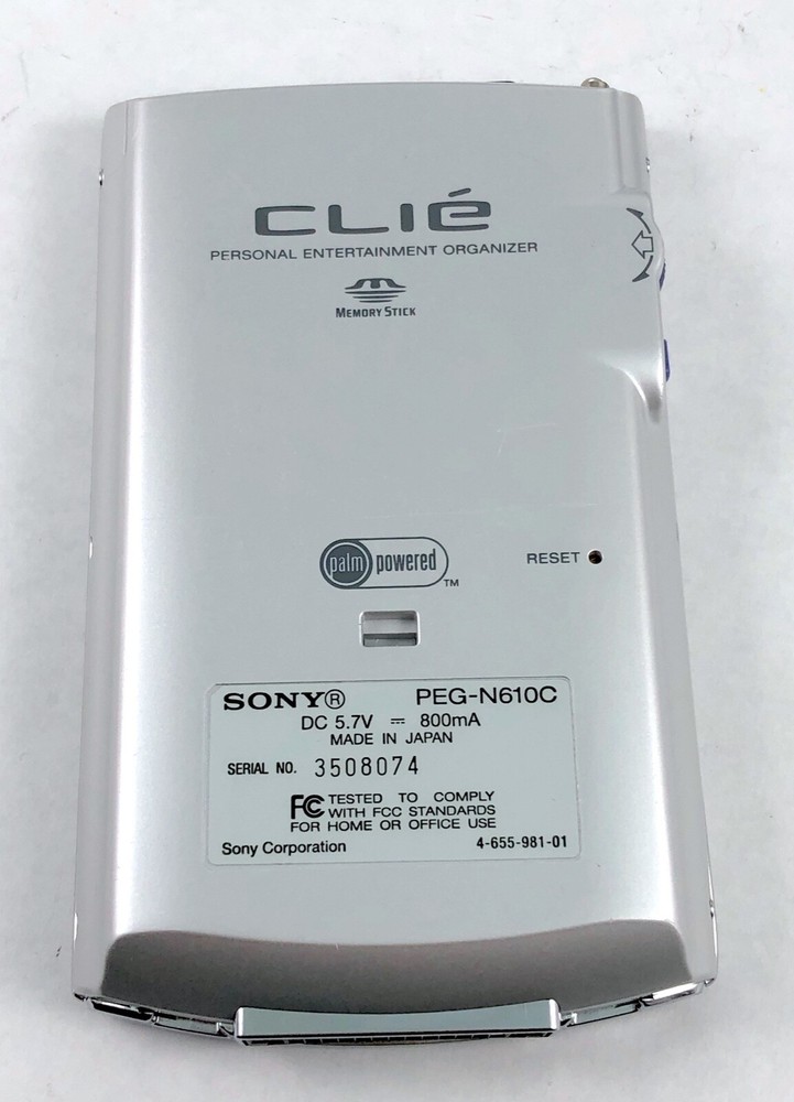 Sony CLIÉ Handheld PEG-N610C Palm Organizer PDA, Power Adapter, USB Cradle Dock