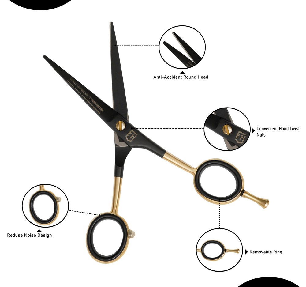 Black Blade and Golden Handle Scissor