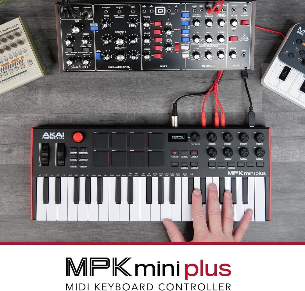 MPK Mini Plus - USB MIDI Keyboard Controller with 37 Mini Keys,8 MPC Pads