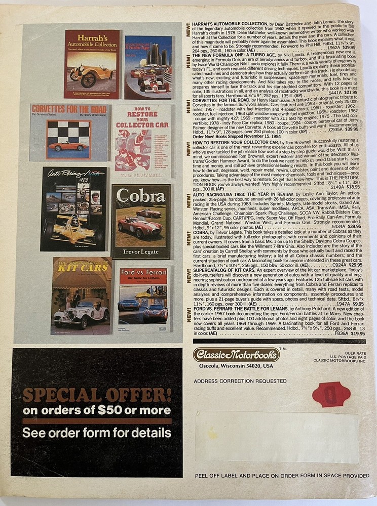 CLASSIC MOTORBOOKS 1985