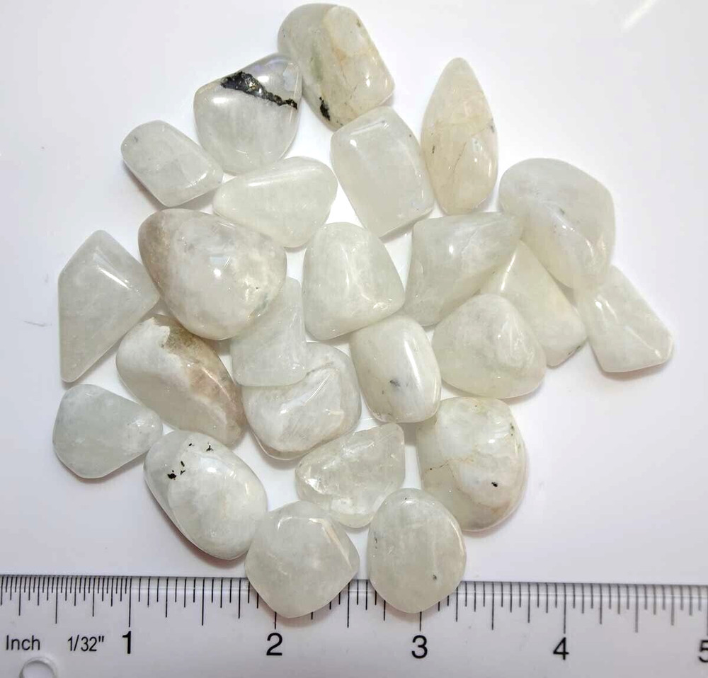 Rainbow Moonstone - 4 Ounces Tumbled stones rt664a