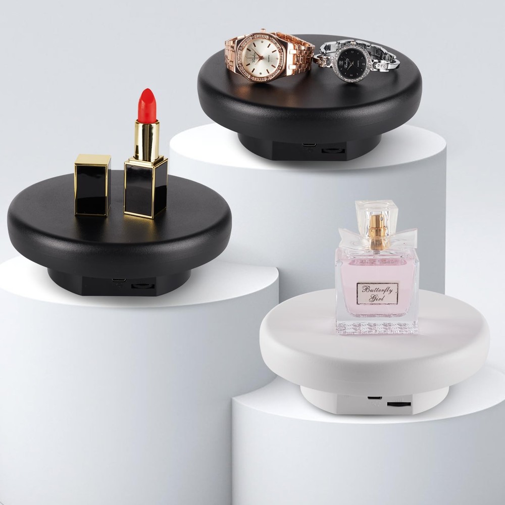 360° Rotating Platform with -Cable, 6.3in / 15lb Motorized Rotating Display f...