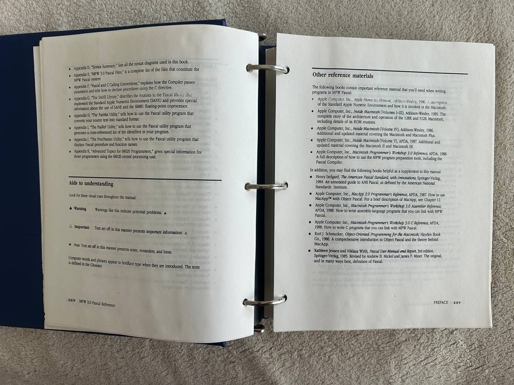 Vintage MPW 3.0 Pascal & C Reference Manuals Apple Macintosh Programmer