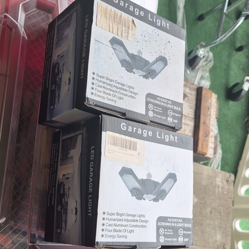 Adjustable Four-Blade LED Garage Light, Super Bright, Energy Saving, Black