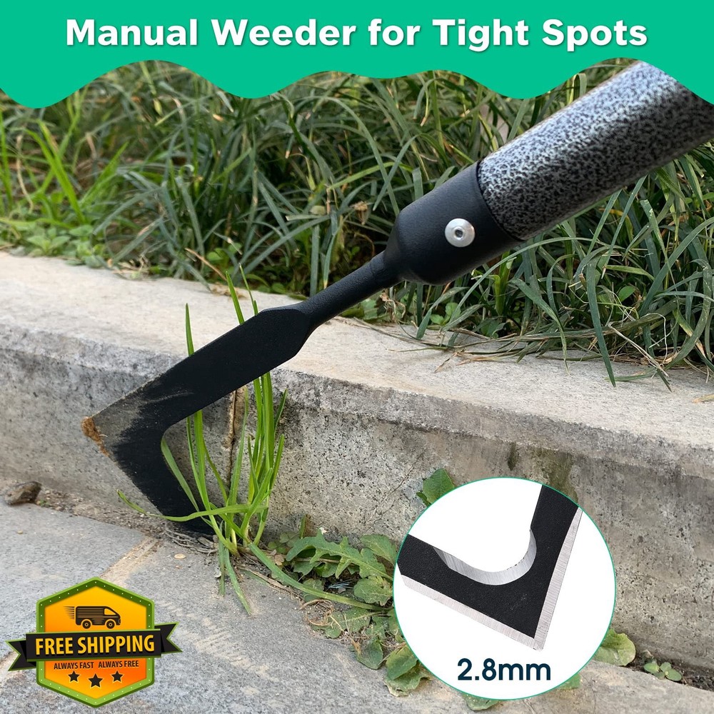 Crack Weeder 45" Long Handle Carbon Steel Sidewalk Deck Weed Puller