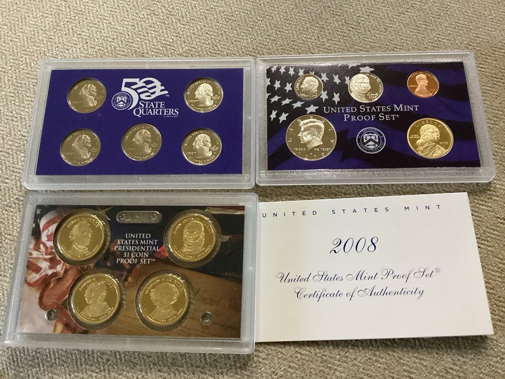2000, 2001, 2003, 2006, 2008 & 2010 US Clad Proof Sets