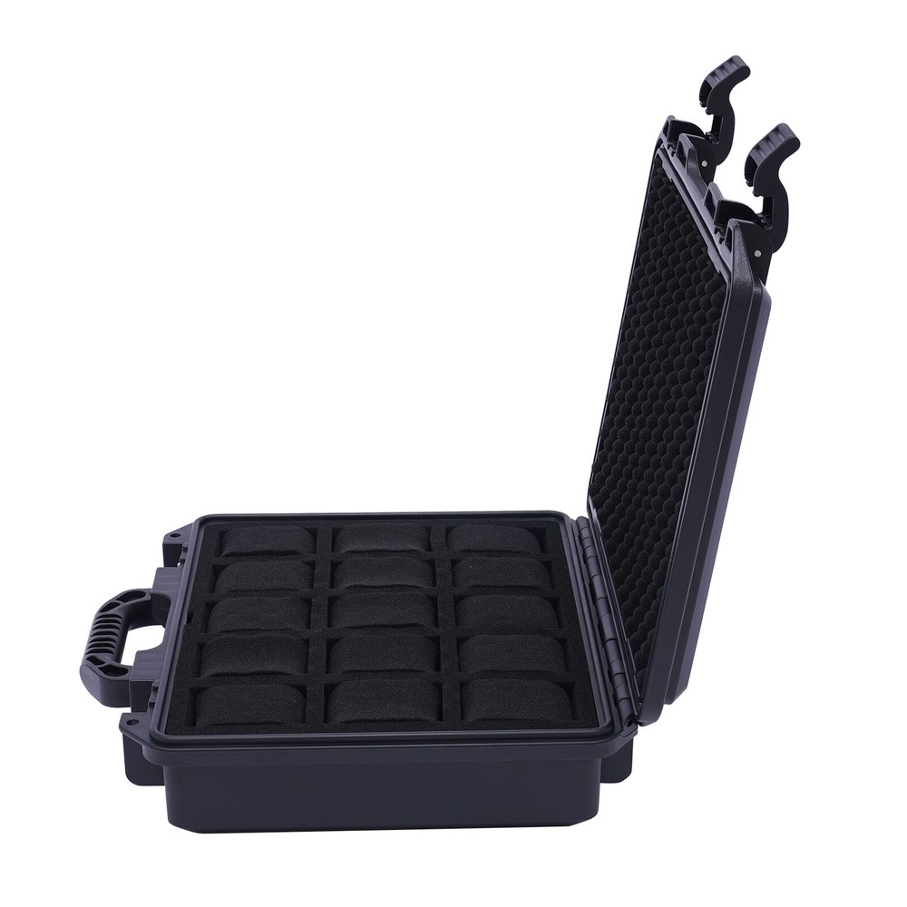 15 Slots Watch Storage Box Case Plastic Suitcase Display Storage Case Waterproof