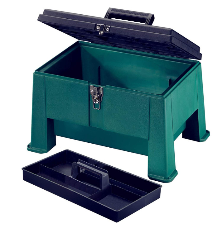 Step N Store, Step Stool Tool Box 20" Garden Green