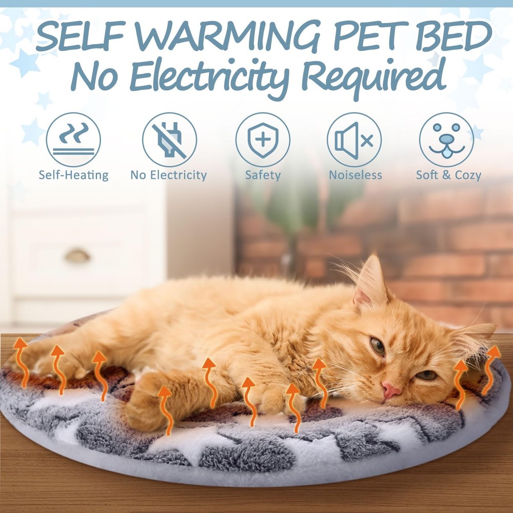 2 Pack Self Warming Cat Mat Self Heating Pad Bed Reversible Machine Washable ...
