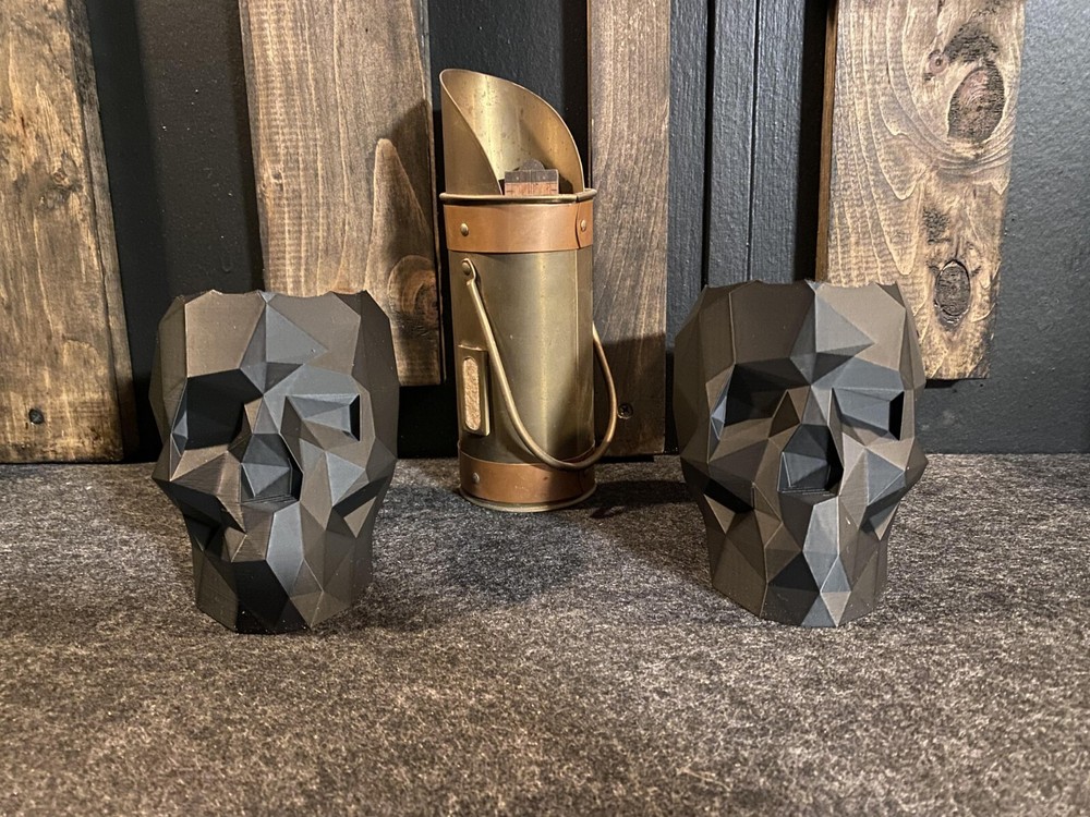 Pair Of Skull Planters