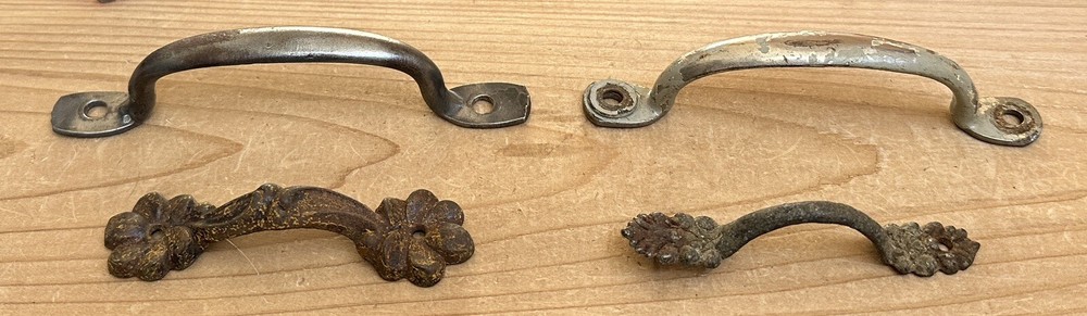 DS-222D–SIX (6) Different Antique Vintage Drawer Bin Pulls Handles