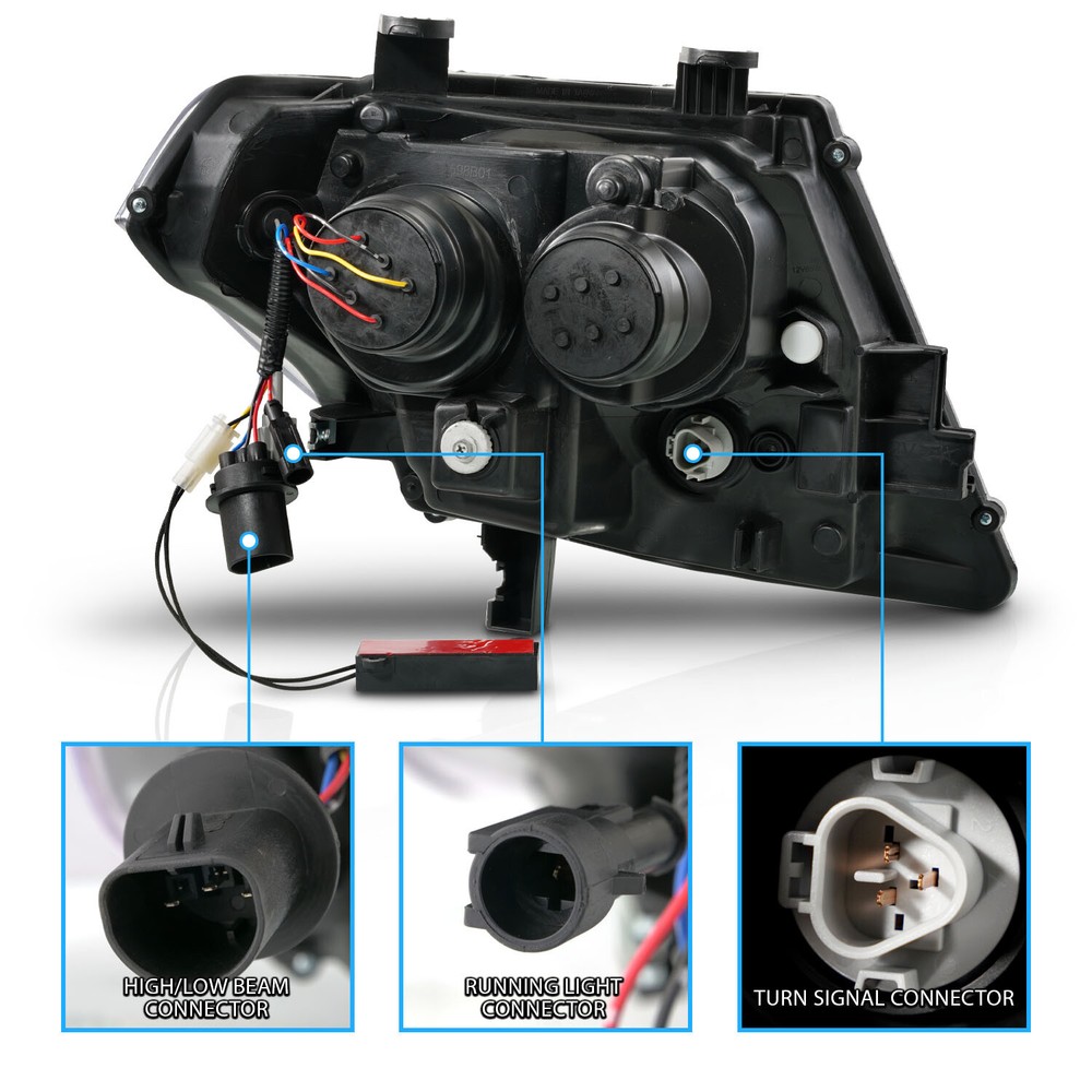 2009-2020 For Frontier LED DRL Switchback Sequential Signal Chrome Headlights