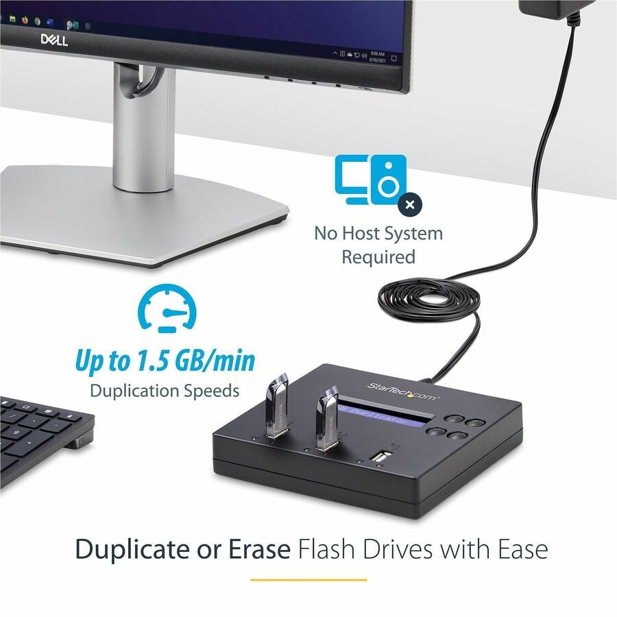StarTech 1:2 Standalone USB Duplicator & Eraser - Flash Drives - TAA Compliant -