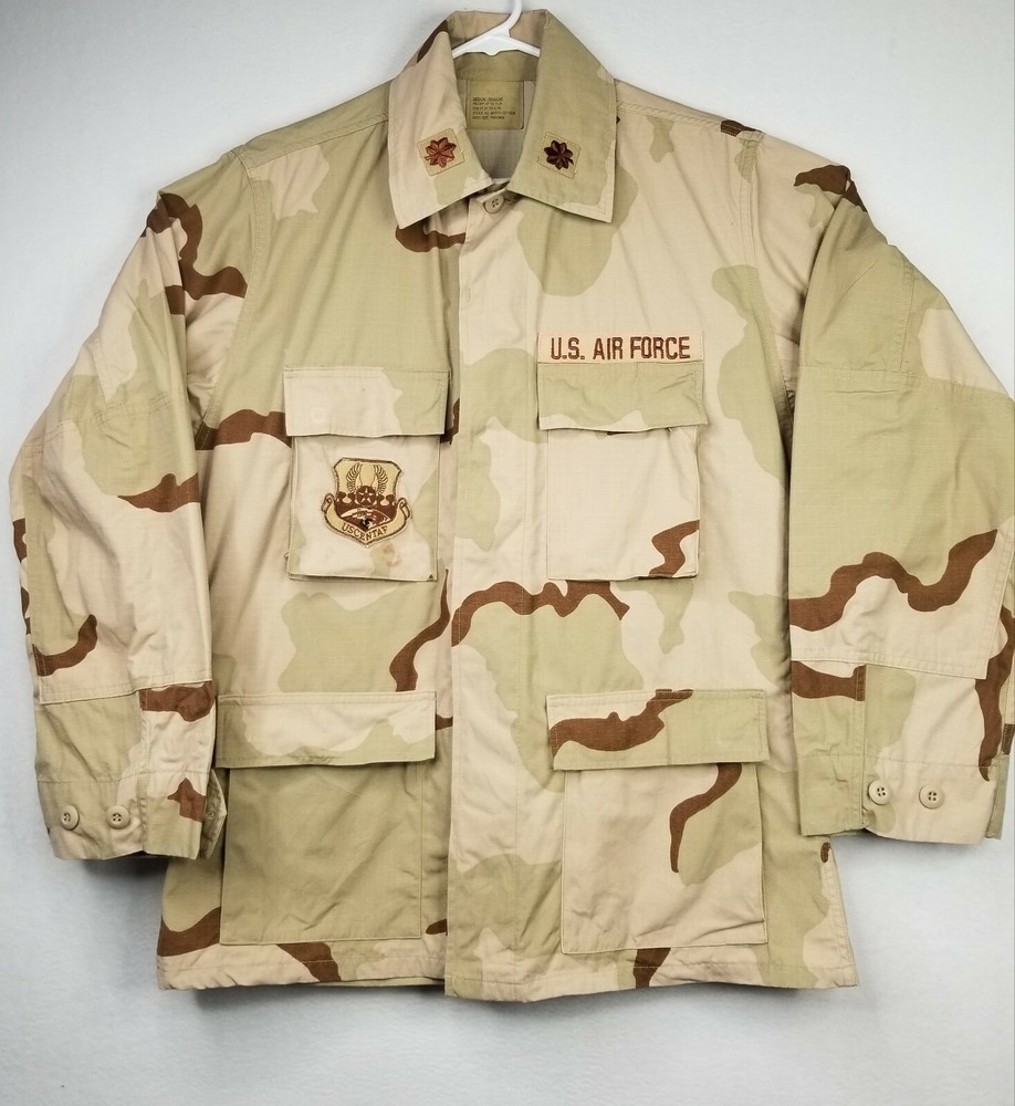 USAF Air Force Desert Camouflage Jacket USCENTAF Patch "chocolate chip" Medium