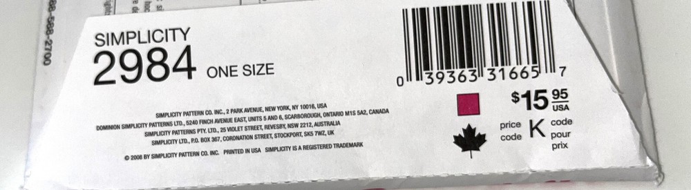 DOG TRAVEL ACCESSORIES Simplicity Sewing Pattern 2984