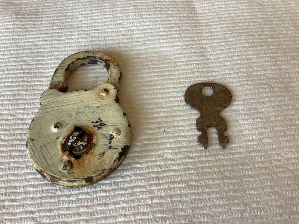 Antique Corbin Padlock with Flat key