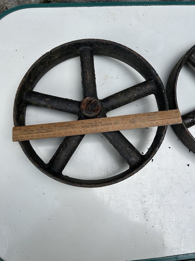 antique, rustic cast iron wheels