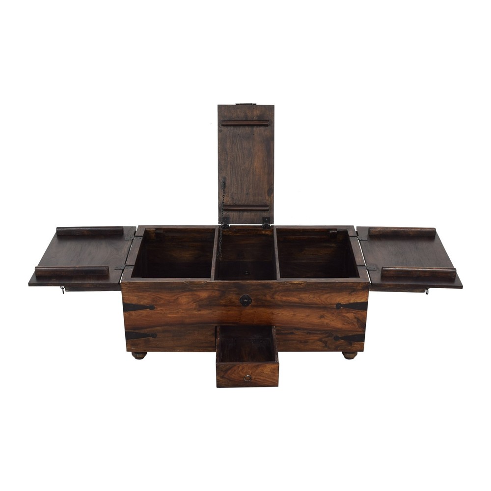 Crate&Barrel TAKA Solid Wood Storage Trunk Coffee Table