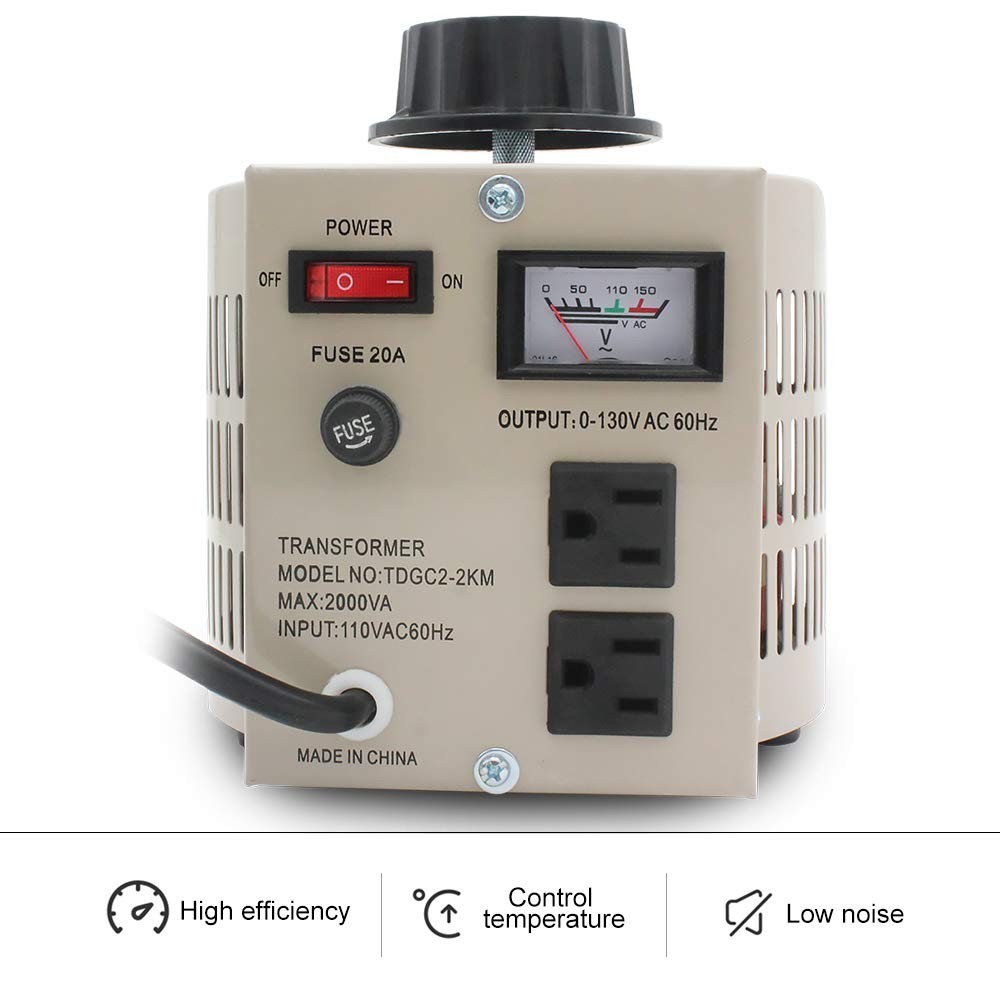 Variable Transformer Variable Voltage Regulator, 0-130V Output, 110V-120V Input,