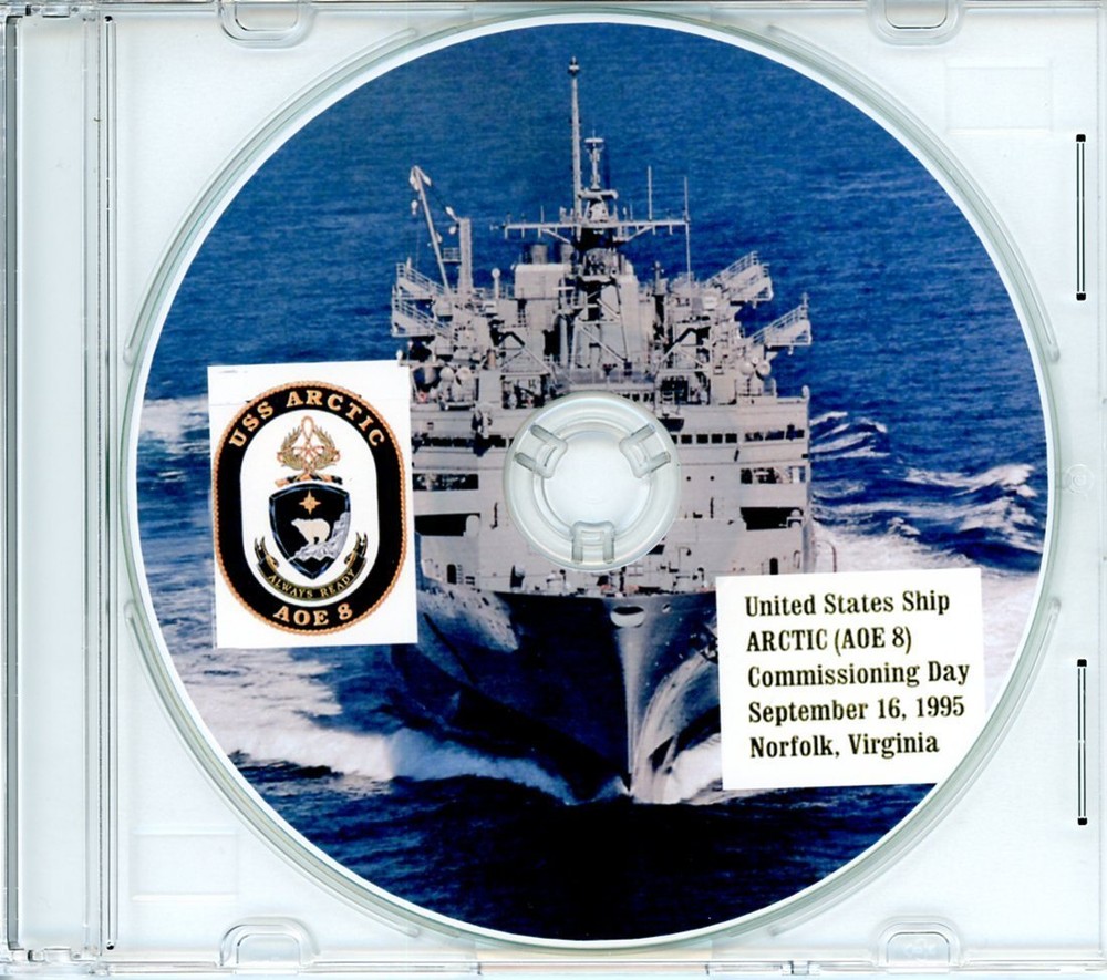 USS Arctic AOE 8 Commissioning Program 1995 on CD Navy Plank Owners