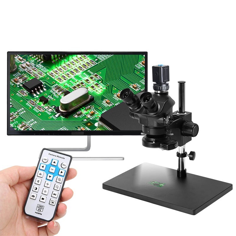 3.5X-100X Trinocular Stereo Microscope Magnifier Stand 2K Microscope Camera