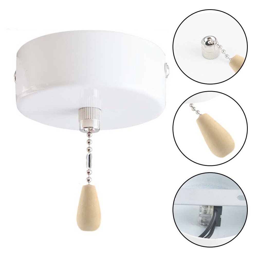 Elegant Chrome Pull Cord Switch for Easy Lighting Control in Bathrooms and More