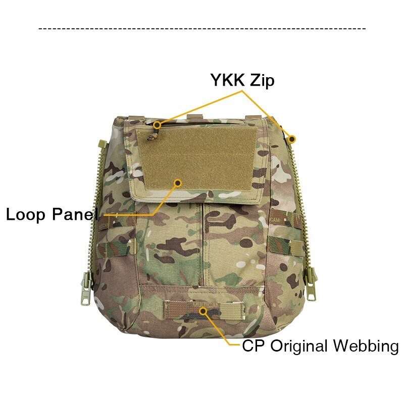 Tactical Zip-on Panel Pouch JPC2.0 CPC AVS Vest Rear Panel Backpack