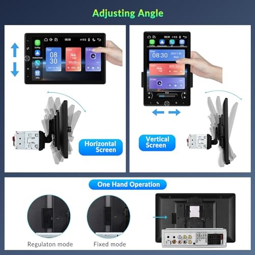 10.4" Single Din Touchscreen Car Stereo with Wireless Carplay& Android Auto,