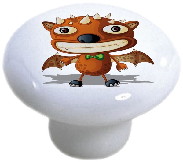 Bat Monster CABINET Dresser DRAWER Pull KNOB Ceramic