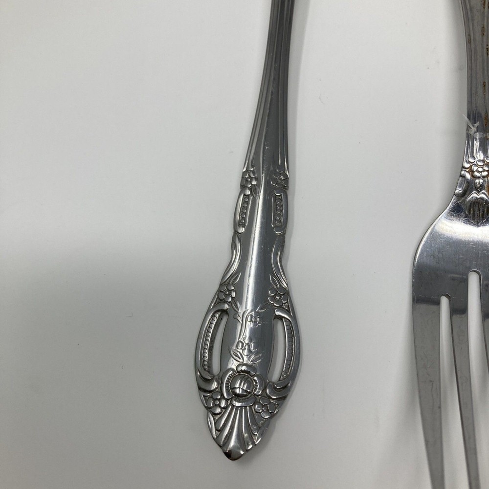 Belagio Stainless Baroque Ornate Pierced Floral Scroll Flatware Partial Set