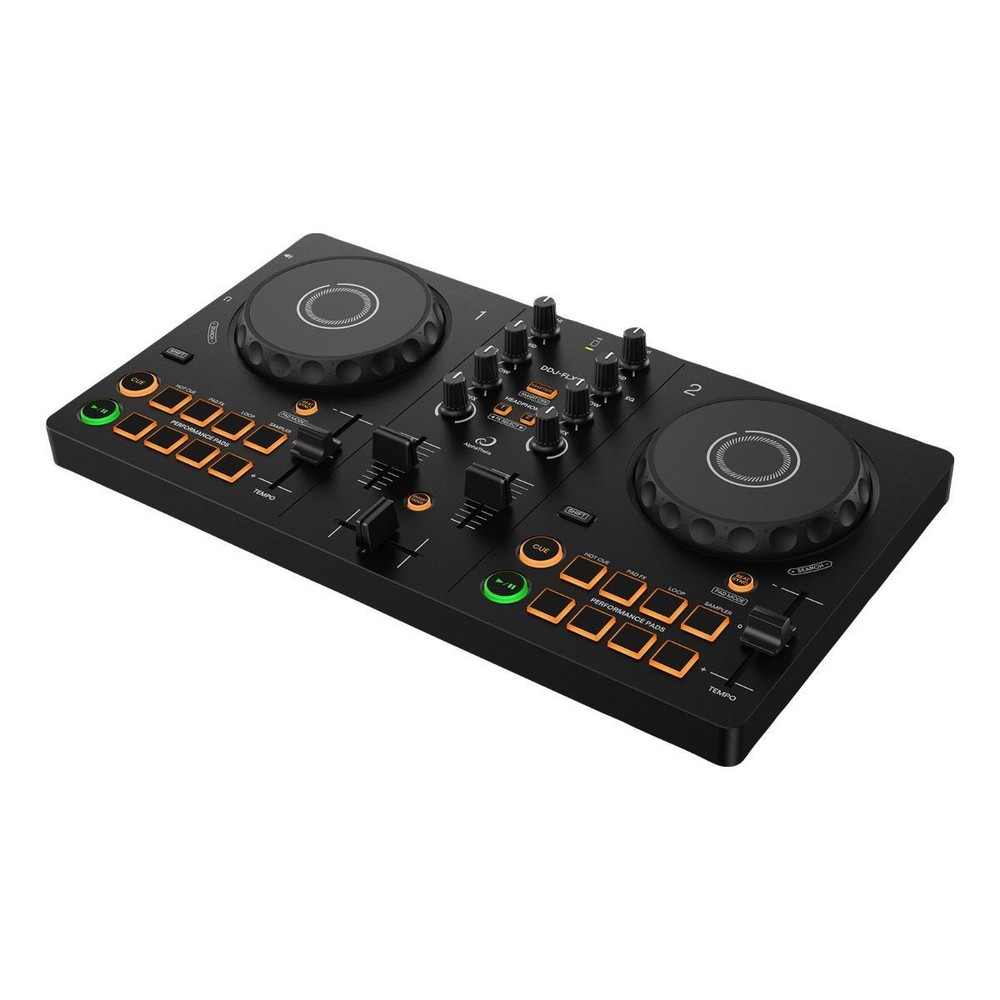 AlphaTheta DDJ-FLX2 Compact 2-Channel Beginner DJ Controller w Case Pack