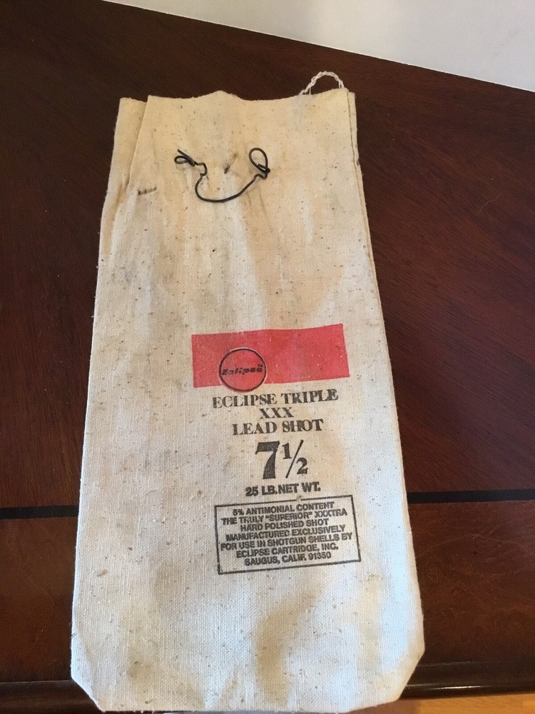 Vintage Eclipse Triple XXX Lead Shot 7 1/2 Empty Bag
