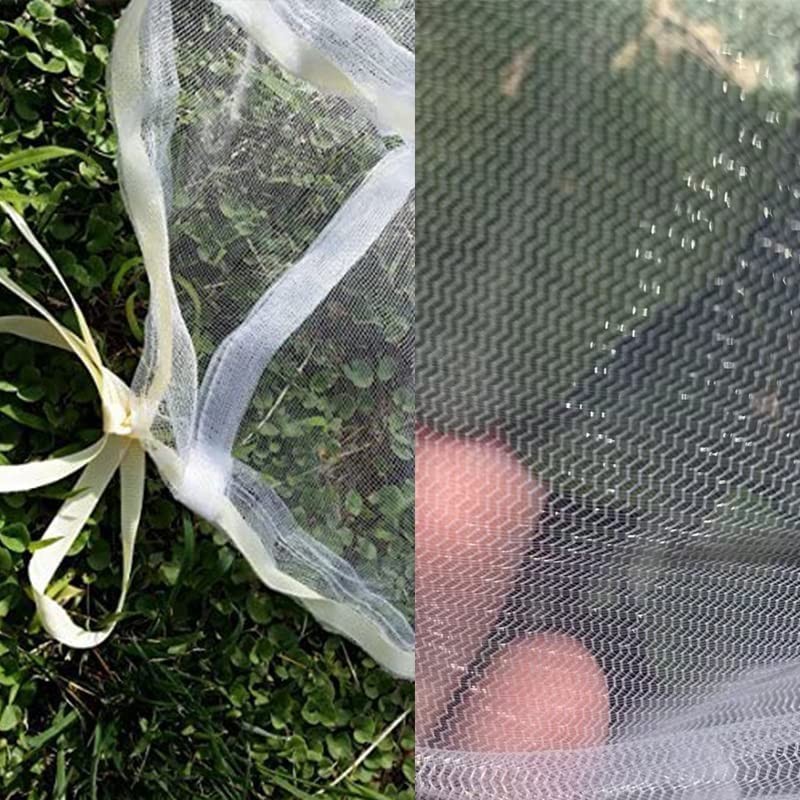 4 Pack Fruit Tree Netting Protection Bag with Drawstring,7.2x6.5 FT Garden Ne...