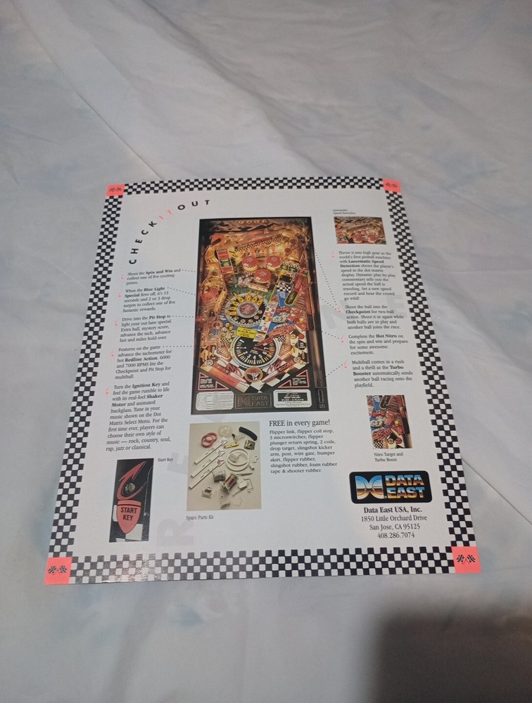 Data East Checkpoint Original Pinball Machine Sales Flyer #082