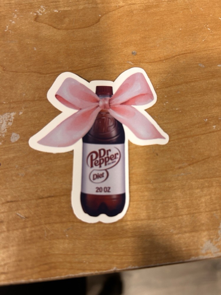 Diet Dr Pepper With Bow Sticker