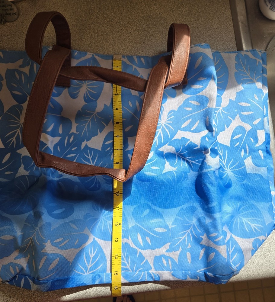 3pc Blue Polyester Beach Bag Set W/ Hat NIP