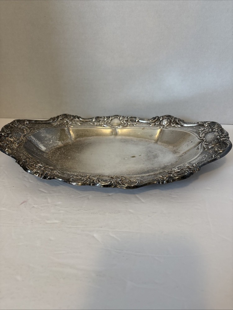 Vintage Towle Old Master Embossed Silverplate Bread Tray