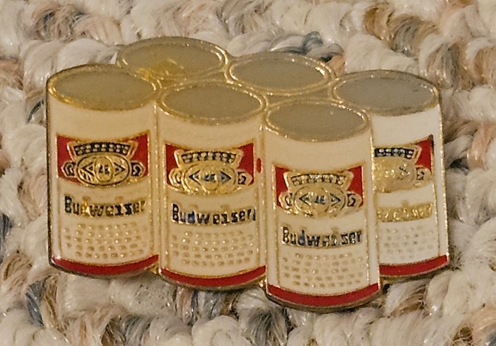 Vintage Budweiser Six Pack Beer Cans Lapel Pin