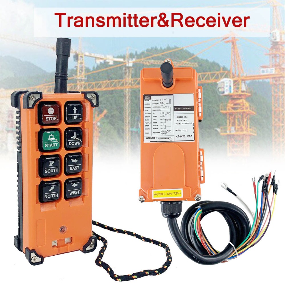 Wireless Crane Remote Control Transmitter + Receiver Channel Radio Durable