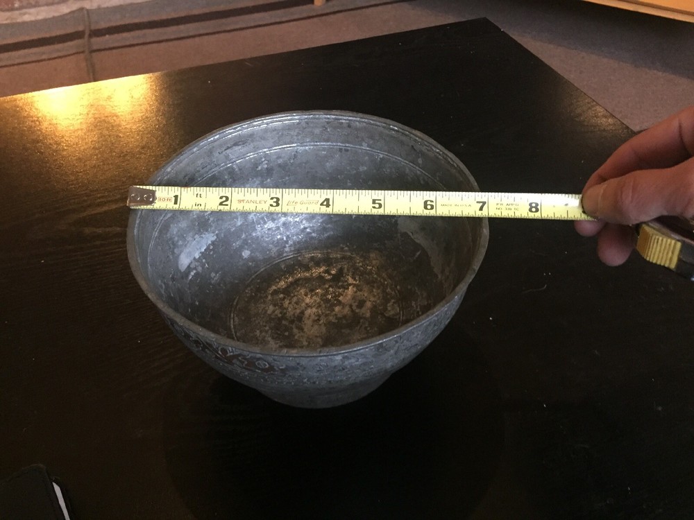 Antique Middle Eastern Tinned Copper Bowl