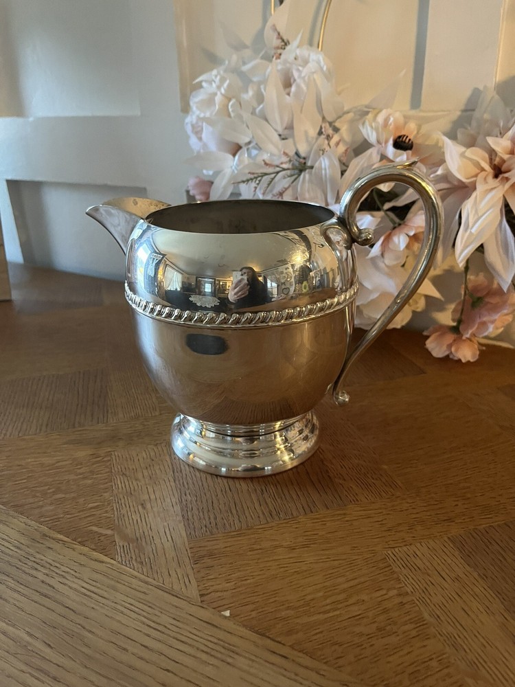 Vintage Sheridan Silver On Copper Water Pitcher