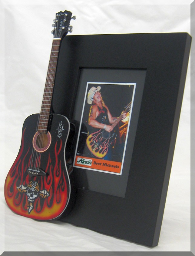 BRET MICHAELS  Miniature Guitar Frame POISON