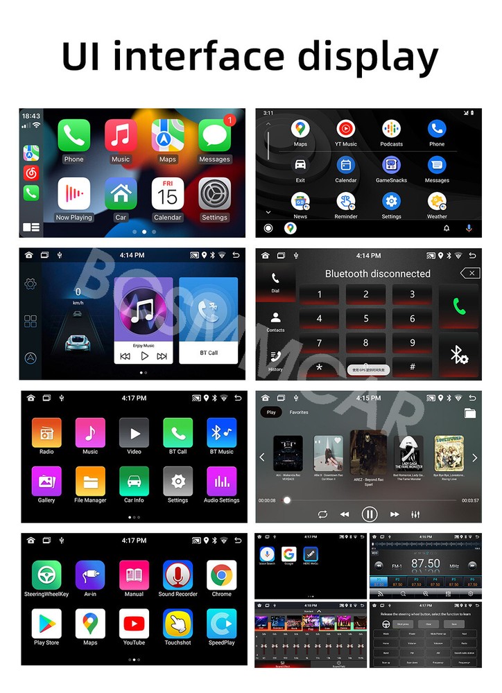 2Din Android Car Stereo Radio Bluetooth GPS Navigation for Carplay Android Auto