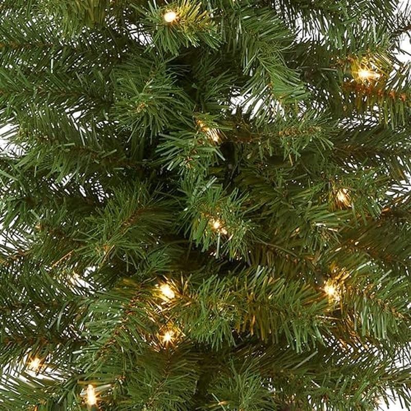 Pre-lit Artificial Christmas Tree W/ Realistic Branches & White Lights New