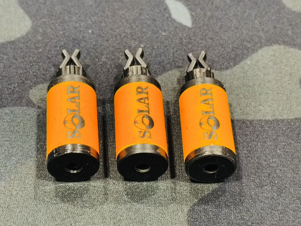 Solar Tackle Fluoro Orange Bobbin Heads x 3
