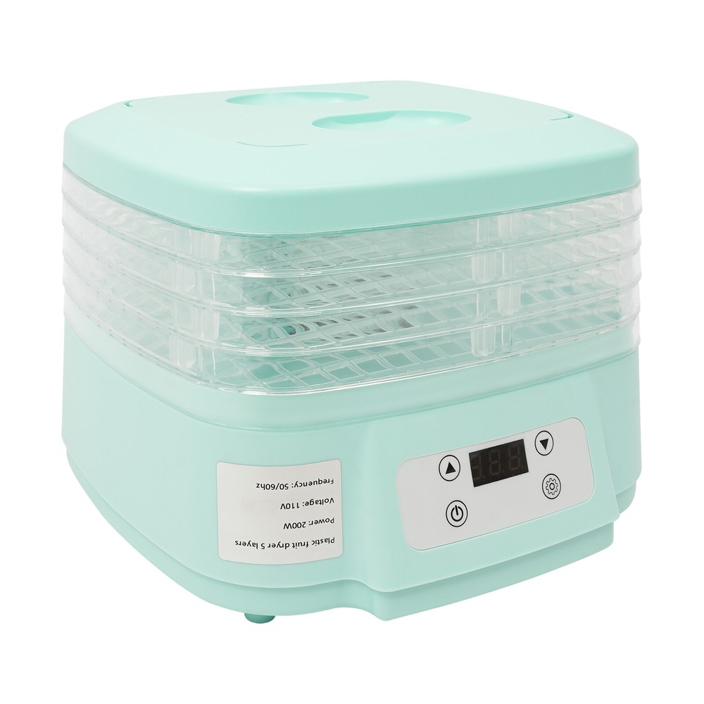 5 Trays Food Dehydrator Machine 200W Adjustable Timer Fruit Drying Machine 200W