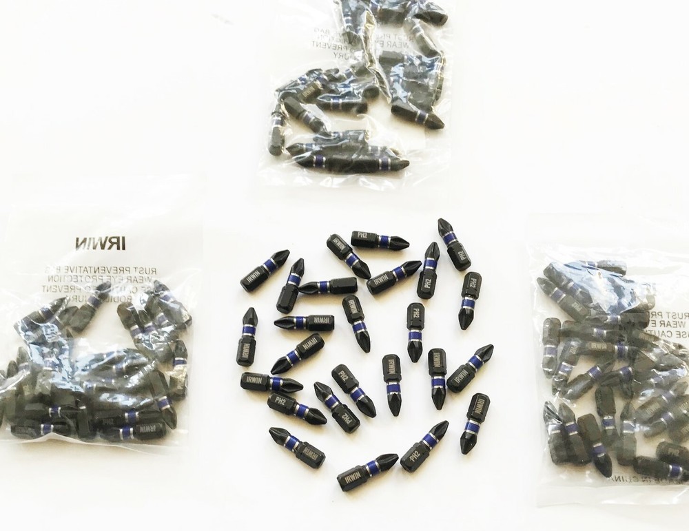 100 IRWIN #2 PHILLIPS 1" IMPACT SCREW DRIVER BITS DRILL INSERT TIPS PH2 1837330