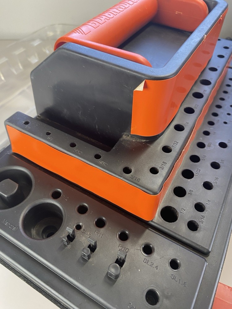 RARE FIND: Black & Decker Drill Accessory Storage Organizer Box Bits, Hole Saw