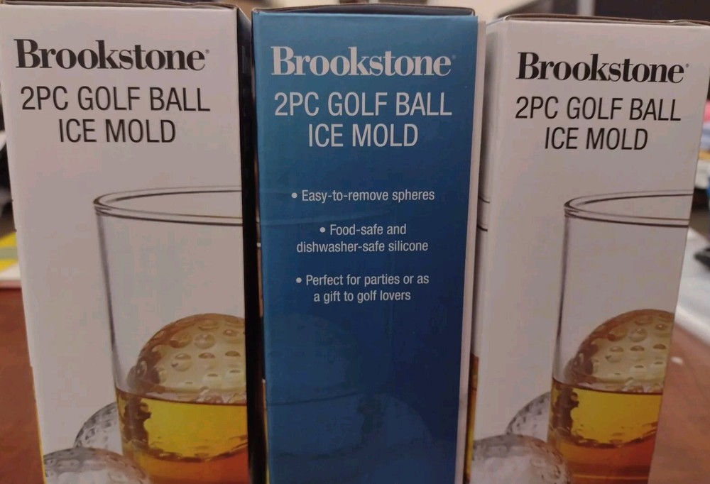 Brookstone 2pc Golf Ball Ice Mold Bundle (3 Boxes)